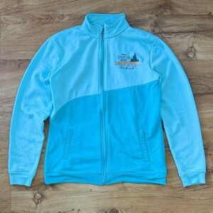 Run Disney 2022 Princess Half Marathon Full Zip Jacket Womens Aqua Blue M Used